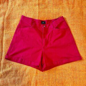 Vintage 90s Lee High Waist Shorts | Cherry Red Mom Shorts | Size 32 Waist